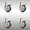 Service Caster 5 Inch 316SS Maroon Polyurethane Swivel Top Plate Caster Set Total Lock Brake SCC-SS316TTL20S514-PPUB-MRN-4 - alternate 1
